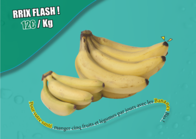 Affiches de banane réaliser en cours de communication