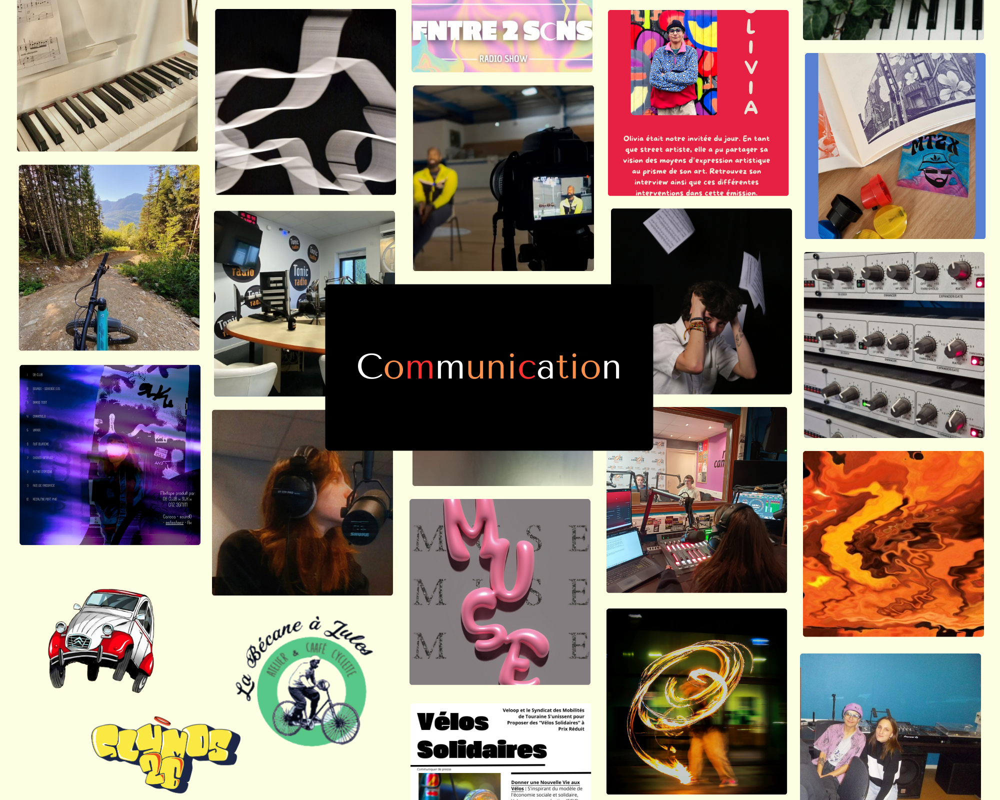 Ce montage photo met en avant tout les projets de communication, les plus marquants, que Astrid Tommy-Martin à fait ces deux dernières années.